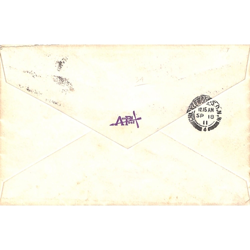 34 - 1911 (Sep 16) Windsor to London violet privilege mail envelope to The Central London Sick Hospital i... 