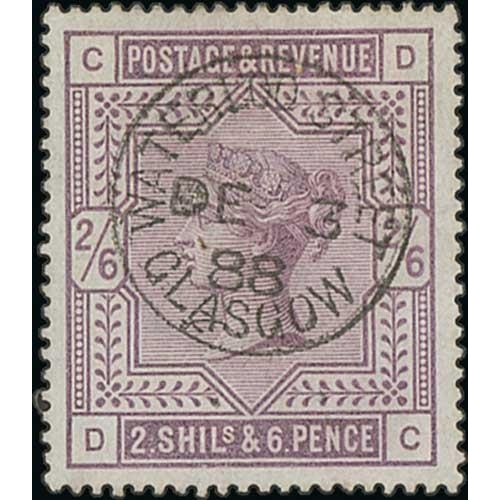 403 - 1883-84 2/6 Deep lilac and 5/- rose on white paper both superb used, the 2/6 DC with central Waterlo... 