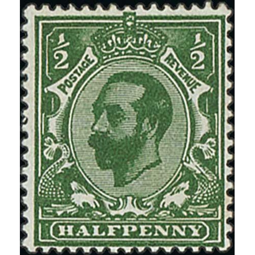 435 - 1911-12 Downey Heads, watermark Imperial Crown, ½d very deep green and 1d aniline scarlet both ... 