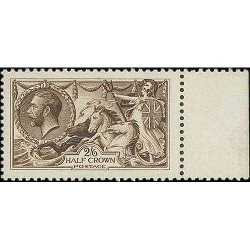 438 - 1913 Waterlow 2/6 deep sepia-brown, sheet margin at right, well centred, superb unmounted mint, full... 