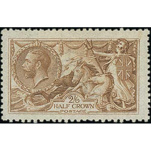 451 - 1915 De La Rue 2/6 deep yellow-brown, a highly unusual shade and paper, a couple of short perfs and ... 