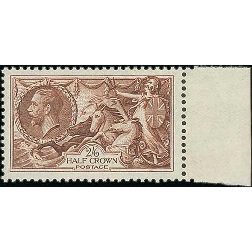 480 - 1934 Re-engraved 2/6 - 10/- set of three all with sheet margin at right, very well centred, unmounte... 