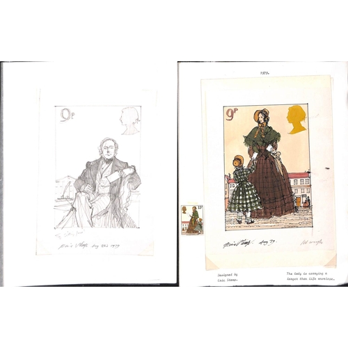 507 - 1979 Sir Rowland Hill Centenary, original artwork and associated letters from the designer E. Stemp,... 