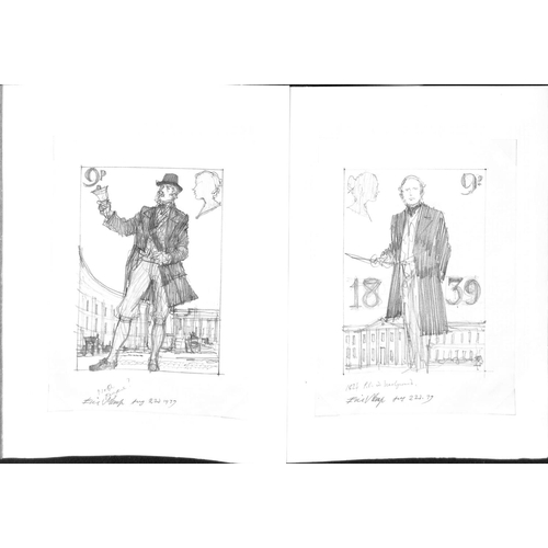 507 - 1979 Sir Rowland Hill Centenary, original artwork and associated letters from the designer E. Stemp,... 