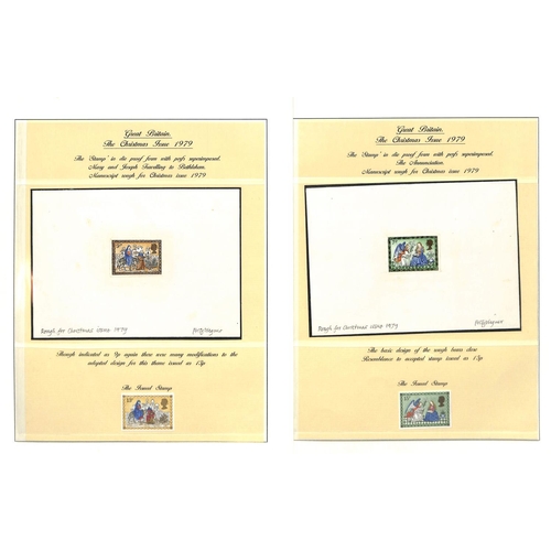 508 - 1979 Christmas, artist's designs comprising 23 stamp size watercolour sketches depicting nativity sc... 