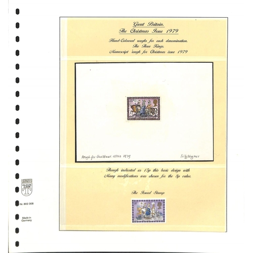 508 - 1979 Christmas, artist's designs comprising 23 stamp size watercolour sketches depicting nativity sc... 