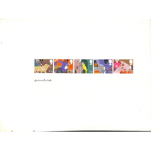 511 - 1981 International Year of the Disabled, five stamp size watercolour designs submitted by Andrew Res... 