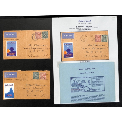 54 - Corfu - Mediterranean Fleet Flight. 1929 (Oct 18-25) Covers from London to ships of the Mediterranea... 