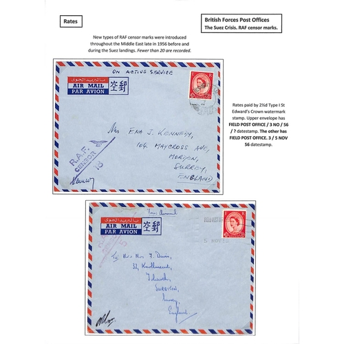 667 - 1956 (Nov 3-5) Covers franked 2½d with unclear F.P.O c.d.s or F.P.O 3 machine (Cyprus), handsta... 