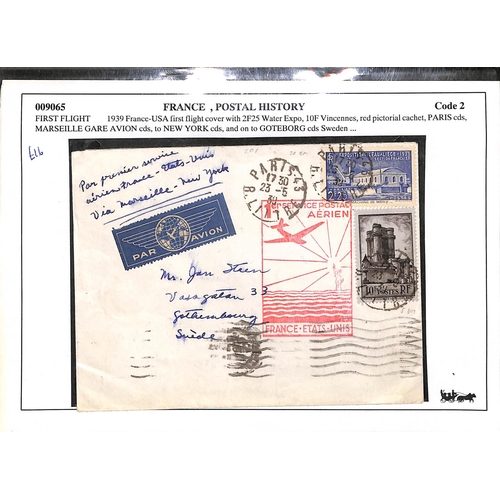 69 - France. 1939-77 First flights and commercial covers flown between France and North America including... 