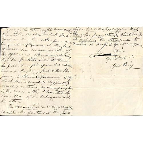 706 - 1840 (May 13) Entire addressed to Mrs King in Bath bearing a 1d black (JD plate 2, three margins), n... 