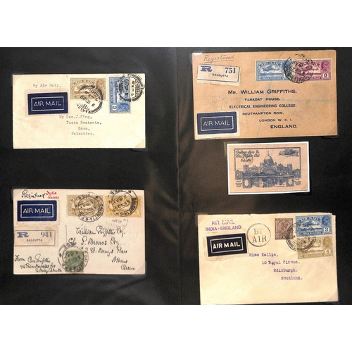 101 - 1929 (Nov 4-11) Covers all bearing 1929 Air stamps, from Calcutta or Karachi, flown to Baghdad, Gaza... 