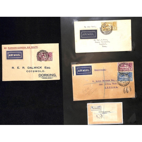 101 - 1929 (Nov 4-11) Covers all bearing 1929 Air stamps, from Calcutta or Karachi, flown to Baghdad, Gaza... 