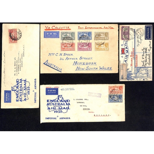 103 - 1931 Covers carried by the first or second London - Australia experimental flights, comprising first... 