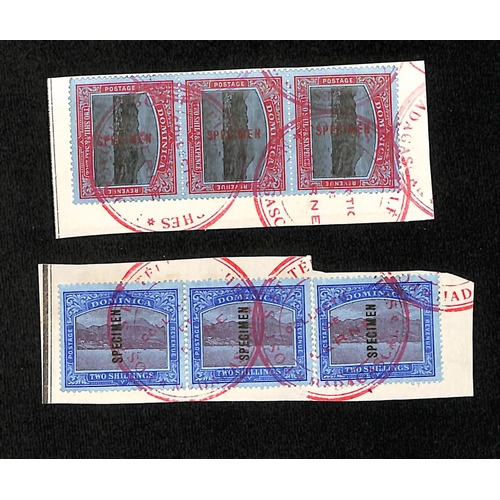 1037 - 1908-20 1d - 5/- Set of nine (no ½d) comprising strips of three of the 2/6 and 5/-, a pair and ... 