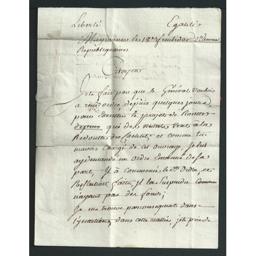 1048 - 1794 (Aug 18) Entire letter from Assistant Engineer J. Bourcet concerning the Noull Project which ha... 