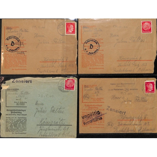 1067 - Flossenburg Concentration Camp. 1940-44 Correspondence from a prisoner in the camp to his father in ... 