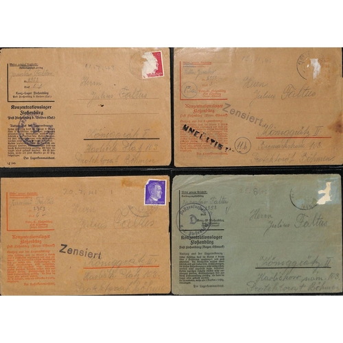 1067 - Flossenburg Concentration Camp. 1940-44 Correspondence from a prisoner in the camp to his father in ... 