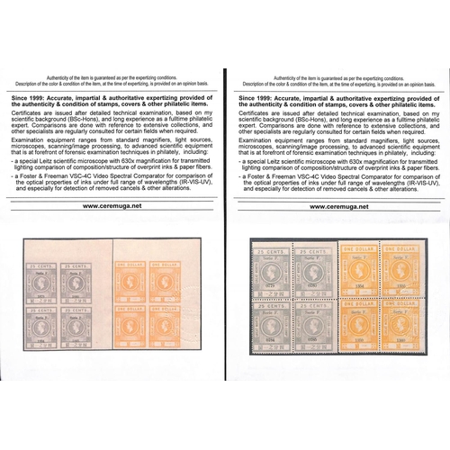 1102 - 1871 Great Northern Telegraph Co. 25c grey, $1 orange, $3 green and $10 lilac rose set of four imper... 