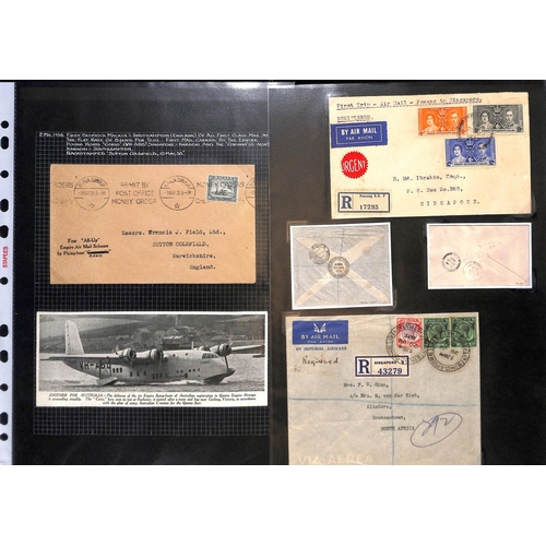 118 - Malaya. 1929-39 Covers including 1929 (Aug 1) first acceptance for Karachi - London flight from Fede... 