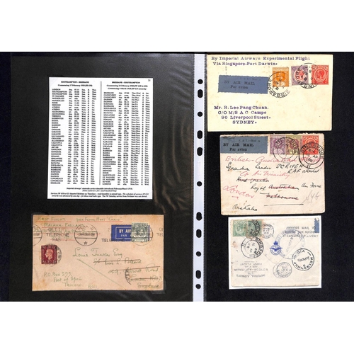 118 - Malaya. 1929-39 Covers including 1929 (Aug 1) first acceptance for Karachi - London flight from Fede... 