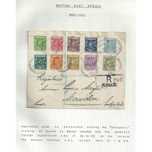 1194 - 1898-1903 Registered covers from Mombasa bearing 1896 Small Queen stamps, franked 5a or 3r to German... 