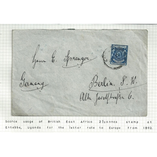 1196 - 1899-1903 Covers bearing Small Queen issues, the first from Lamu to London franked 3a, the second fr... 