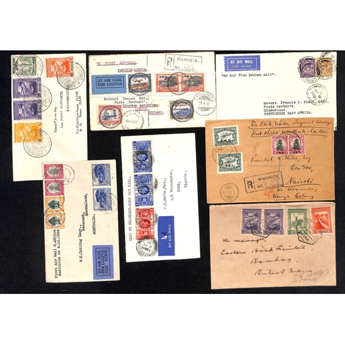 122 - 1925-46 Covers including 1925 South Africa internal flights (2); 1931 London to Cape Town Christmas ... 