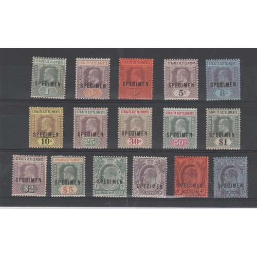 1220 - Straits Settlements. 1902-03 KEVII 1c - $5 Set of twelve and 1903-04 1c - 8c set of four overprinted... 