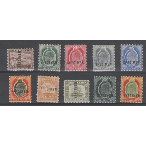 1230 - 1904-14 KEVII ¼d - 5/- Set of ten overprinted 