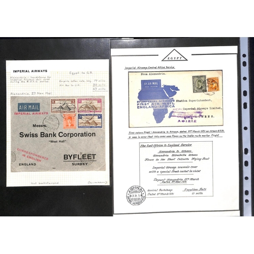 124 - Egypt. 1929 Covers, mainly first flights including 1929 (Apr) Cairo to India (2) and Cairo or Alexan... 