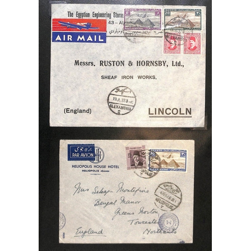 124 - Egypt. 1929 Covers, mainly first flights including 1929 (Apr) Cairo to India (2) and Cairo or Alexan... 