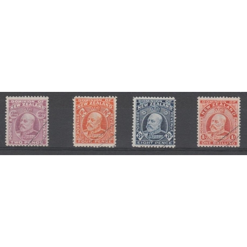 1254 - 1908-16 KEVII Perf 14 x 14½ 2d and 1/-, perf 14 4d and 8d, all with two diagonal bars printed a... 