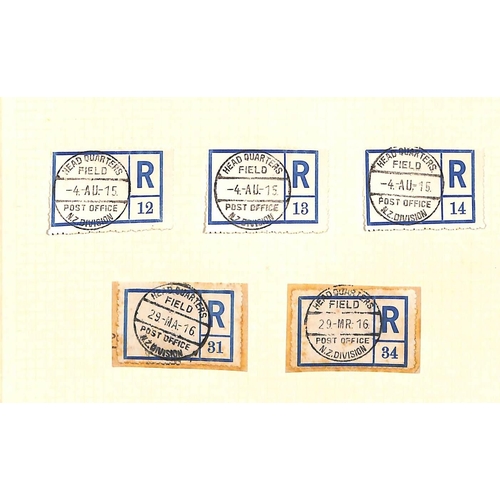 1258 - World War One - Egypt. 1915-16 Covers and cards (4), a front and registration labels (20) all with N... 