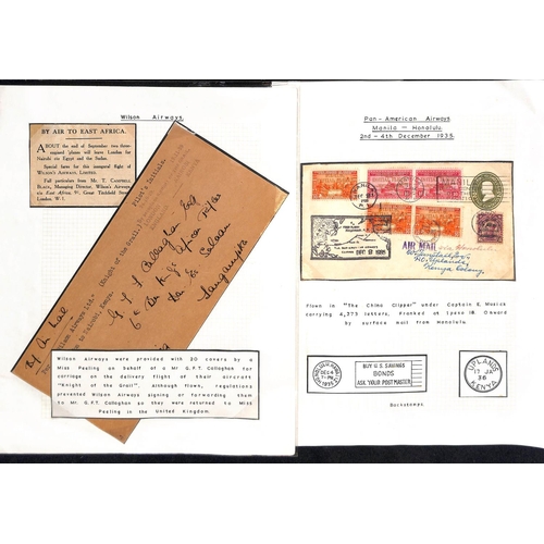 129 - KUT - Wilson Airways. 1929-34 Covers comprising 1929 stampless cover hand carried from London to Nai... 