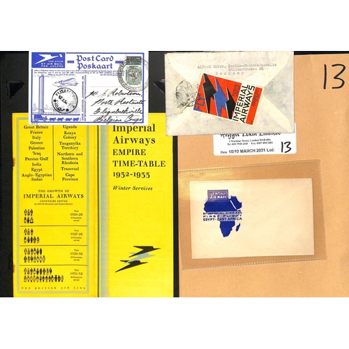 13 - Imperial Airways. 1932-39 Unused first flight envelopes and other covers including envelopes for Eng... 