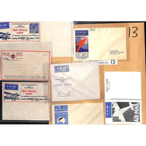 13 - Imperial Airways. 1932-39 Unused first flight envelopes and other covers including envelopes for Eng... 