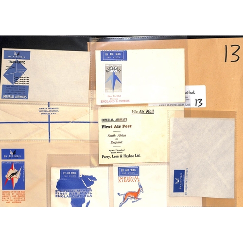 13 - Imperial Airways. 1932-39 Unused first flight envelopes and other covers including envelopes for Eng... 