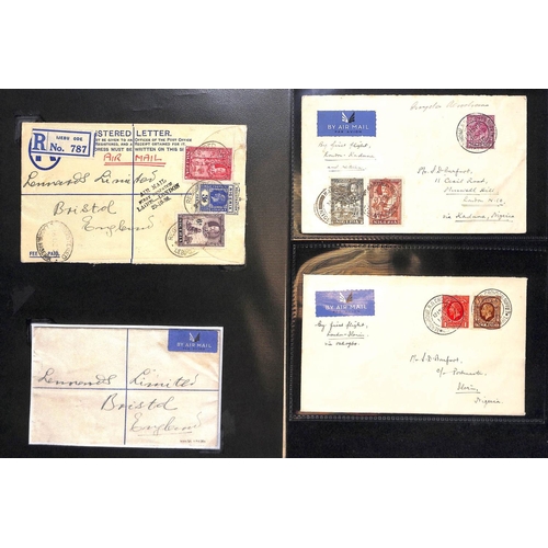 132 - Nigeria / G.B. 1936 (Oct 15-28) Covers carried on the first London to Lagos service, flown from Lond... 