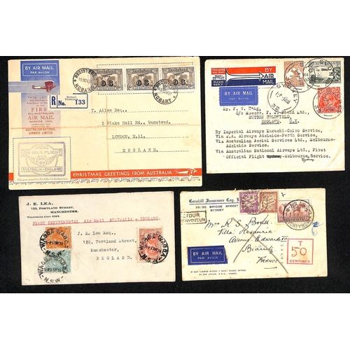 138 - 1929-34 Covers and cards flown to, from or within Australia, covers from G.B including 1929 first ac... 