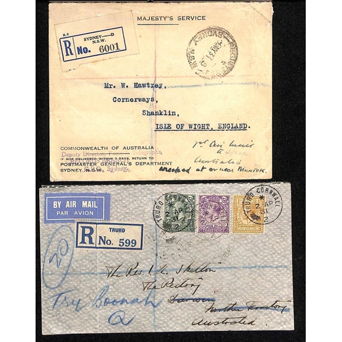 141 - 1931 Covers carried on the Imperial Airways London to Australia experimental flights, comprising fir... 