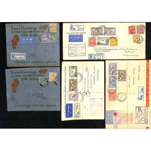 143 - 1931 Covers carried on the first all-Australian flight from Australia to England (6, two to Belgium ... 