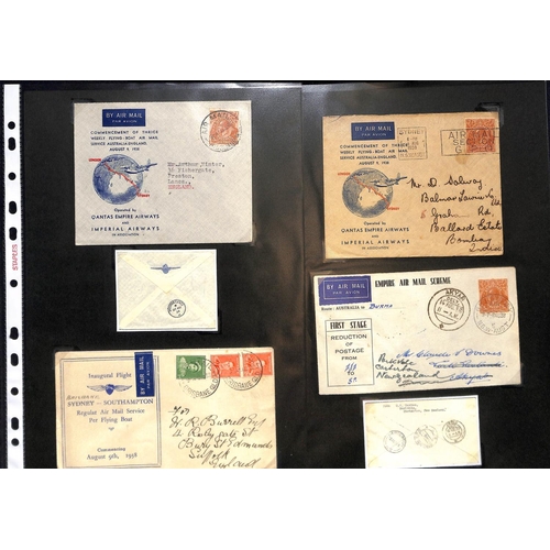 148 - 1938 (July/Aug) Covers from England (6) or South Africa to Australia carried on the first all-up fli... 