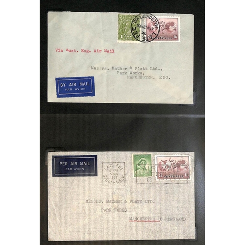 149 - Late Fees. 1930-38 Commercial covers to England (16), India, Burma, Egypt or Europe (4) all franked ... 