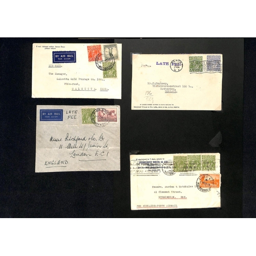 149 - Late Fees. 1930-38 Commercial covers to England (16), India, Burma, Egypt or Europe (4) all franked ... 