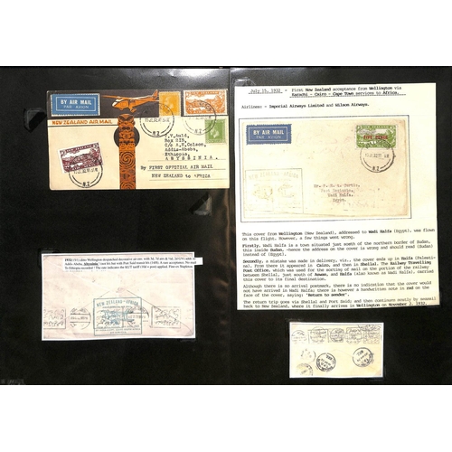 150 - 1930-32 Covers from or to New Zealand, comprising 1930 (July 8) first flight to England via Karachi;... 