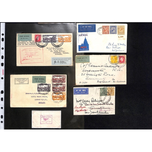 150 - 1930-32 Covers from or to New Zealand, comprising 1930 (July 8) first flight to England via Karachi;... 