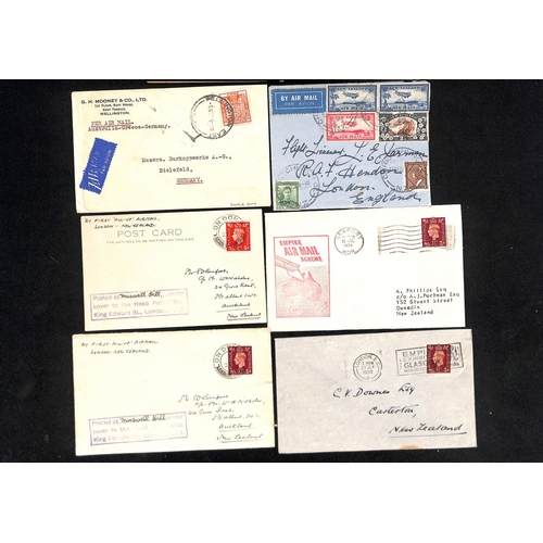 153 - 1938-40 Covers to or from New Zealand or Pacific Islands, including 1938 last flights with an additi... 