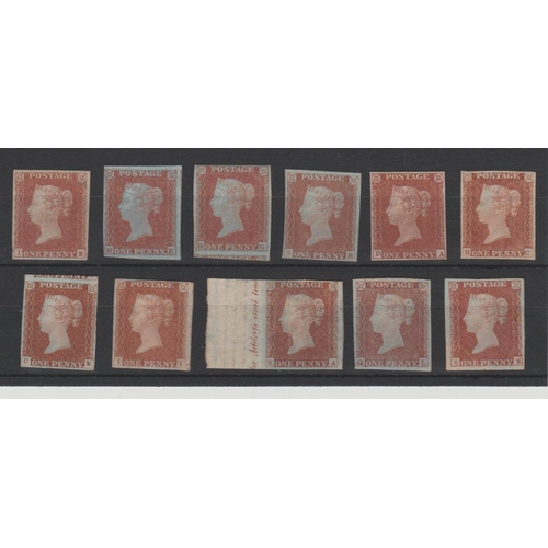 280 - 1841 1d Red-brown, unmounted mint singles comprising CE, DA, HC, HE, HG, IE, II, KA, QL, SE and SH, ... 