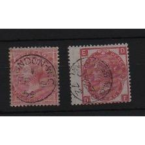 359 - 1857 4d Rose-carmine, watermark Large Garter, used with London W.C c.d.s; and 1872 3d rose DE plate ... 